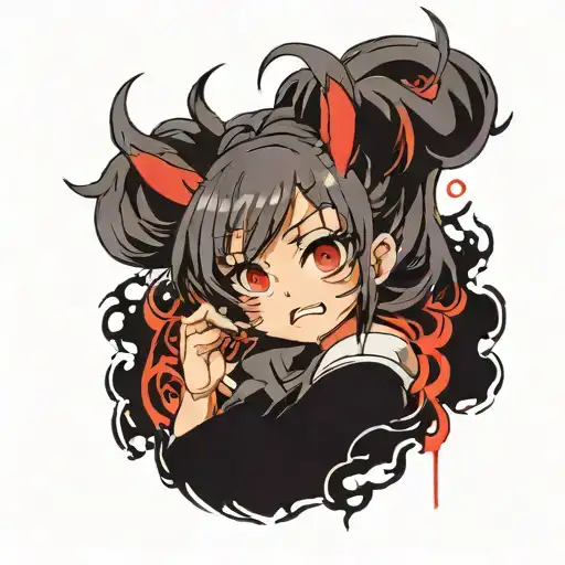 create a tattoo of horrified anime in 5 inchs tattoo design idea