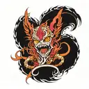 create a tattoo of horrified anime in 5 inchs tattoo design idea