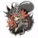 create a tattoo of horrified anime in 5 inchs tattoo design idea