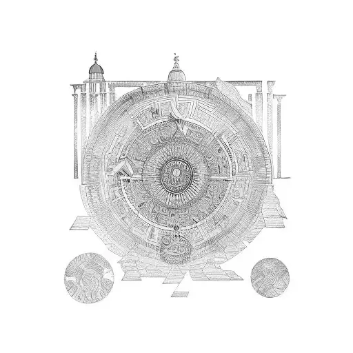 civilizations greece, rome, indian, chinese tattoo design idea