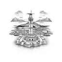 civilizations greece, rome, indian, chinese tattoo design idea