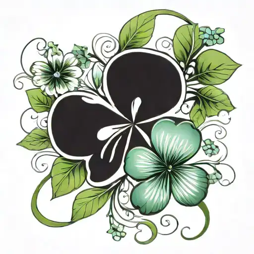  four leaf clover made tattoo design idea