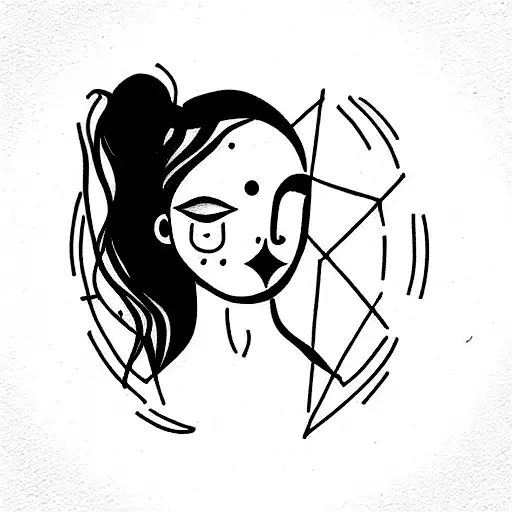 strong girl tattoo design idea