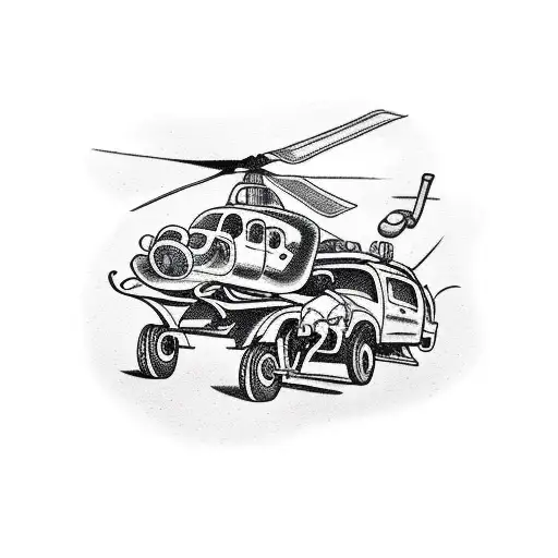 helipilot and truck driver. tattoo for couple. two tattoss In arms tattoo design idea