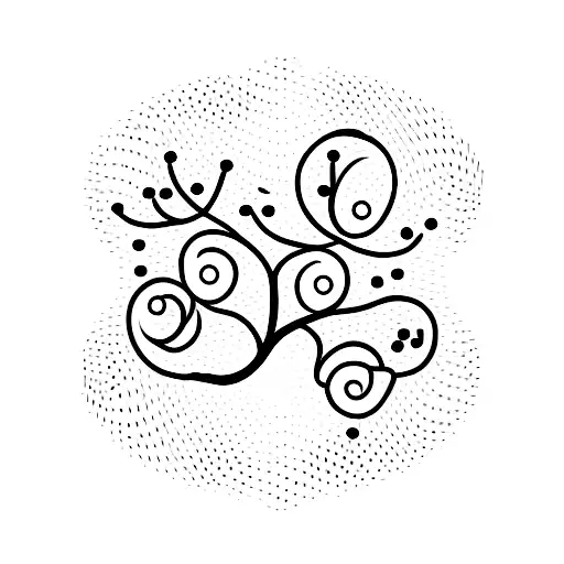 A minimalist tattoo of a binary code pattern forming the shape of a Japanese cherry blossom tattoo design idea