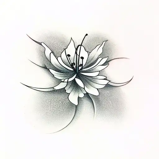  many minimalist spider lily branches tattoo design idea