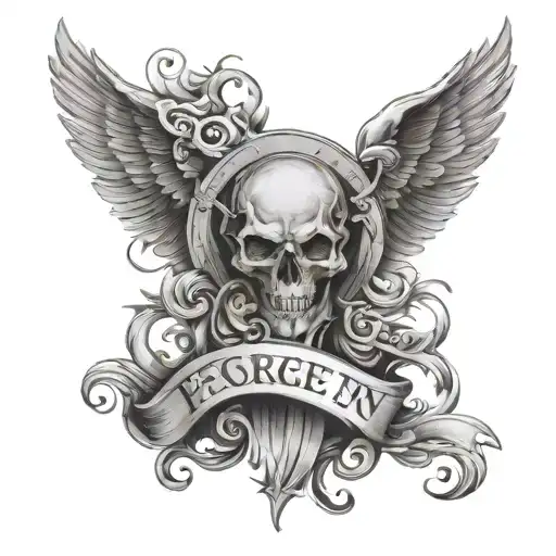 entering heaven with a forgiven pure soul free of sin tattoo design idea
