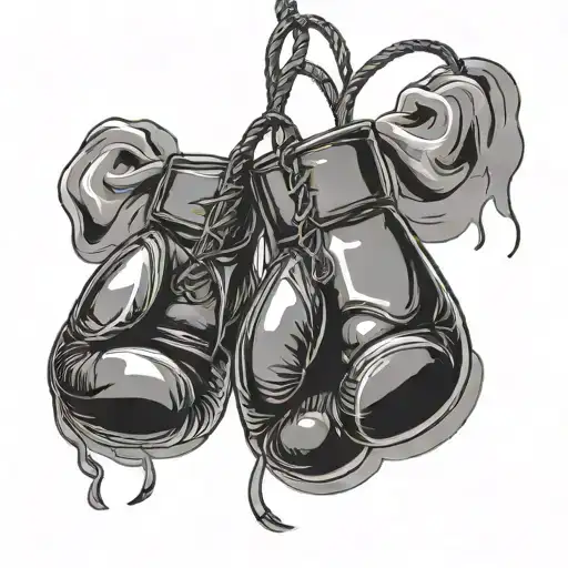 boxing gloves hanging tattoo design idea