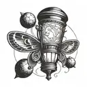 moth with a lantern on its abdomen tattoo design idea