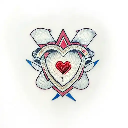 RJ with a red heart between the R&J with 01/08/1994 under tattoo design idea