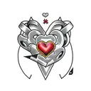 RJ with a red heart between the R&J with 01/08/1994 under tattoo design idea