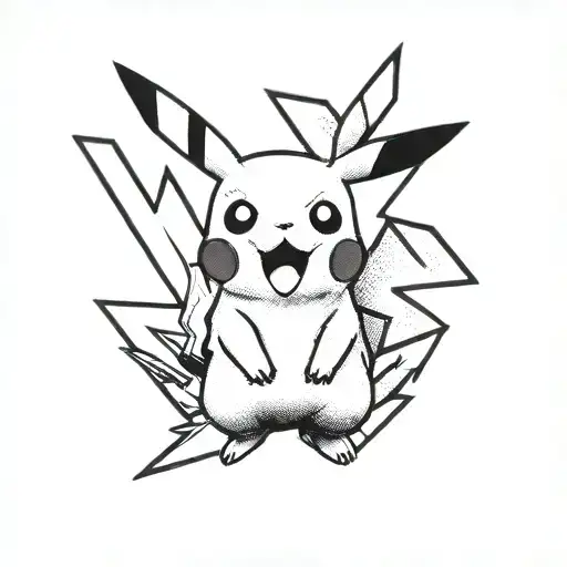 pikachu and lightning tattoo design idea