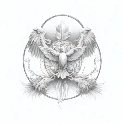 father son and holy spirit tattoo design idea
