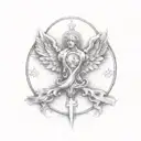 father son and holy spirit tattoo design idea
