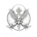 father son and holy spirit tattoo design idea