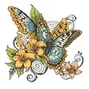 hyacint with music notes tattoo design idea