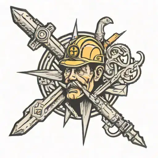 Miner Electrician tattoo design idea