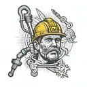 Miner Electrician tattoo design idea