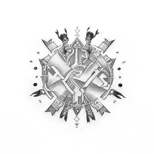 12 teenagers hugging in group photo while wearing viking equipment tattoo design idea