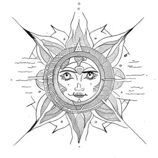 Sun moon star wiccan tarot simple and small tattoo design idea