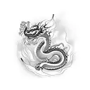 oriental dragon surrounded by spider lily flowers tattoo design idea