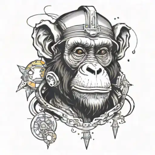 a space odissey monkey  tattoo design idea
