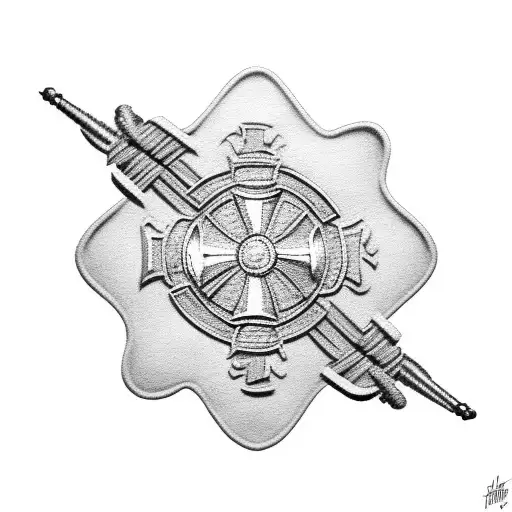 firefighter maltese cross tattoo design idea