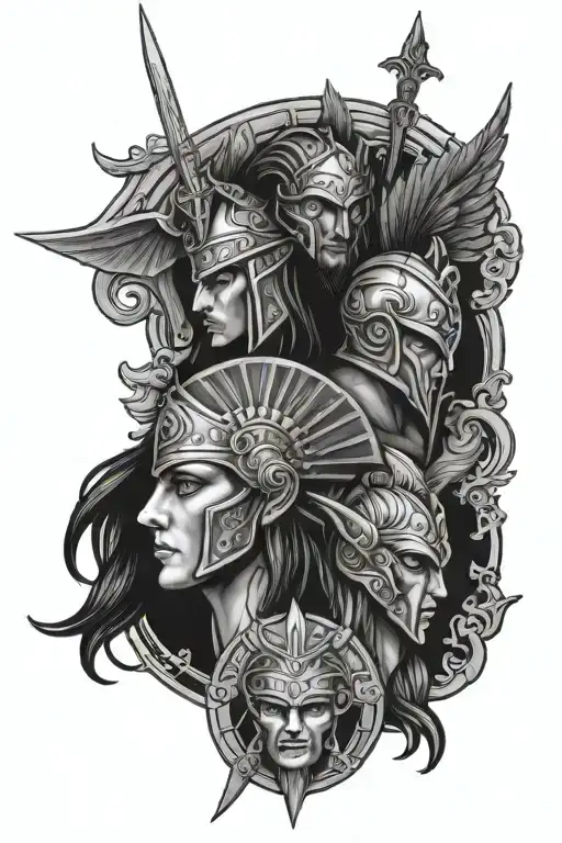 ares and athena tattoo design idea