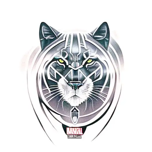 black panther character and black panther animal tattoo design idea
