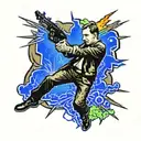 J.F.K getting shot by lee harvey oswald tattoo design idea