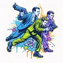 J.F.K getting shot by lee harvey oswald tattoo design idea