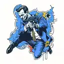 J.F.K getting shot by lee harvey oswald tattoo design idea