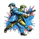 J.F.K getting shot by lee harvey oswald tattoo design idea