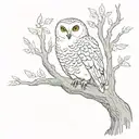 Hedwig in a tree tattoo design idea
