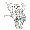 Hedwig in a tree tattoo design idea