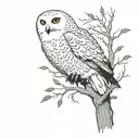 Hedwig in a tree tattoo design idea