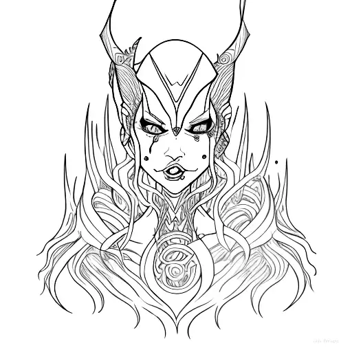 Banshee blood female tattoo design idea