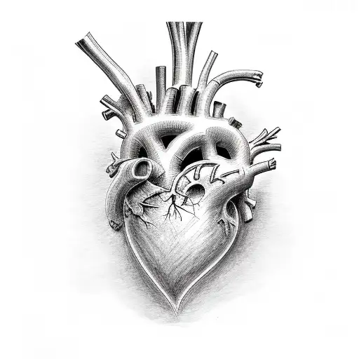 heart on fire tattoo design idea