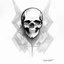 Metallica skull with the text " take a look to the sky just before you die, its the last time you Will" tattoo design idea