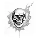 Metallica skull with the text " take a look to the sky just before you die, its the last time you Will" tattoo design idea