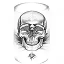 Metallica skull with the text " take a look to the sky just before you die, its the last time you Will" tattoo design idea
