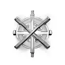 christian cross with barbell on the horizontal line  tattoo design idea