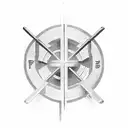 christian cross with barbell on the horizontal line  tattoo design idea
