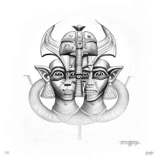 Horus and Osiris tattoo design idea