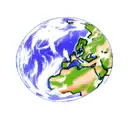 earth like atom tattoo design idea