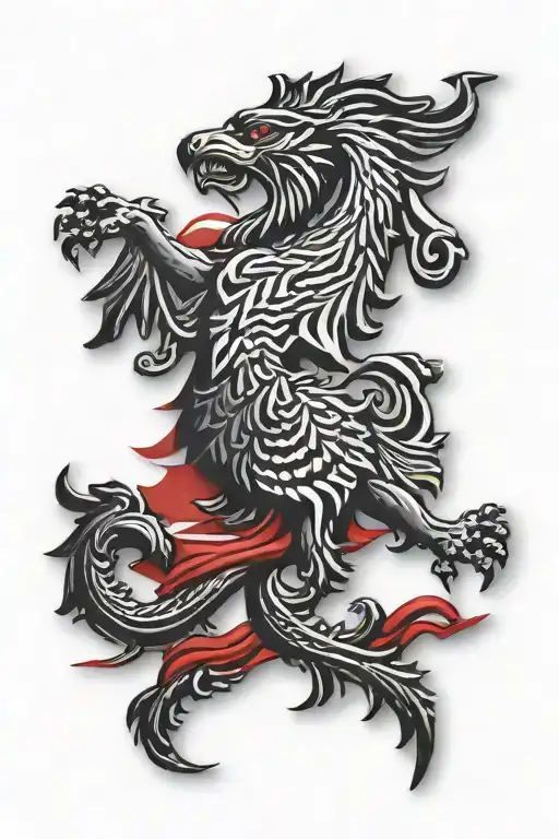 albania flags intertwined tattoo design idea