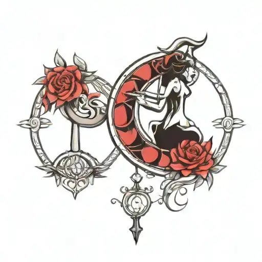 cancer libra Aries zodiac sign tattoo design idea