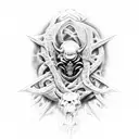 Combine elements of stoner doom metal and Giger art to create a futuristic demon design tattoo design idea