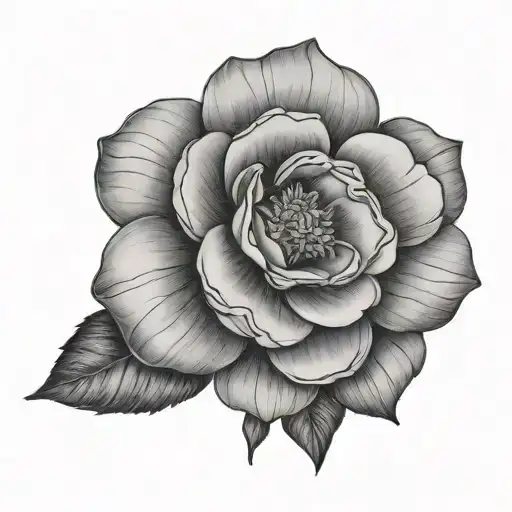 camellia flower tattoo design idea