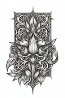 tulip flower, crown of thorns, a cross with wings spread tattoo design idea